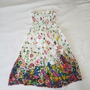 Floral strapless dress
